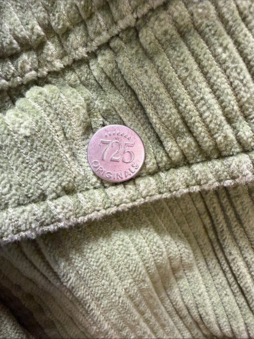 725 Originals Vintage Women’s Olive Green Corduroy Zip Shirt Jacket Size Small - Picture 4 of 13